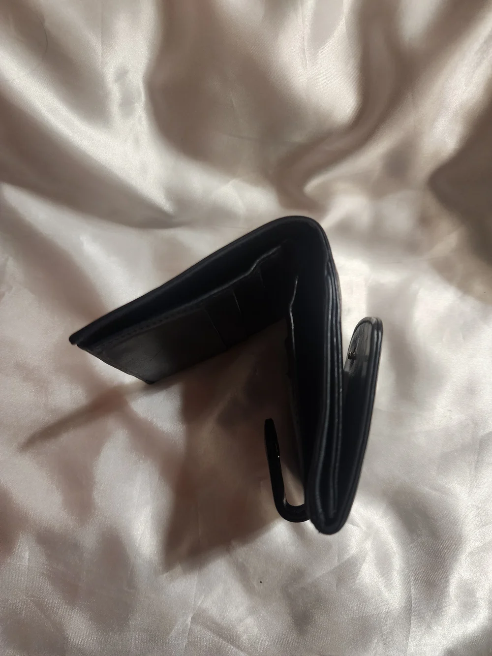CHANEL Black Caviar Leather Trifold Wallet